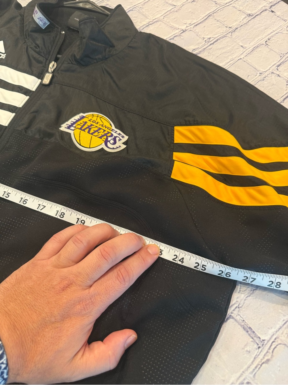Adidas Los Angeles Lakers Full Zip Track Jacket Black Three Stripe Men’s | XXL - Picture 11 of 14